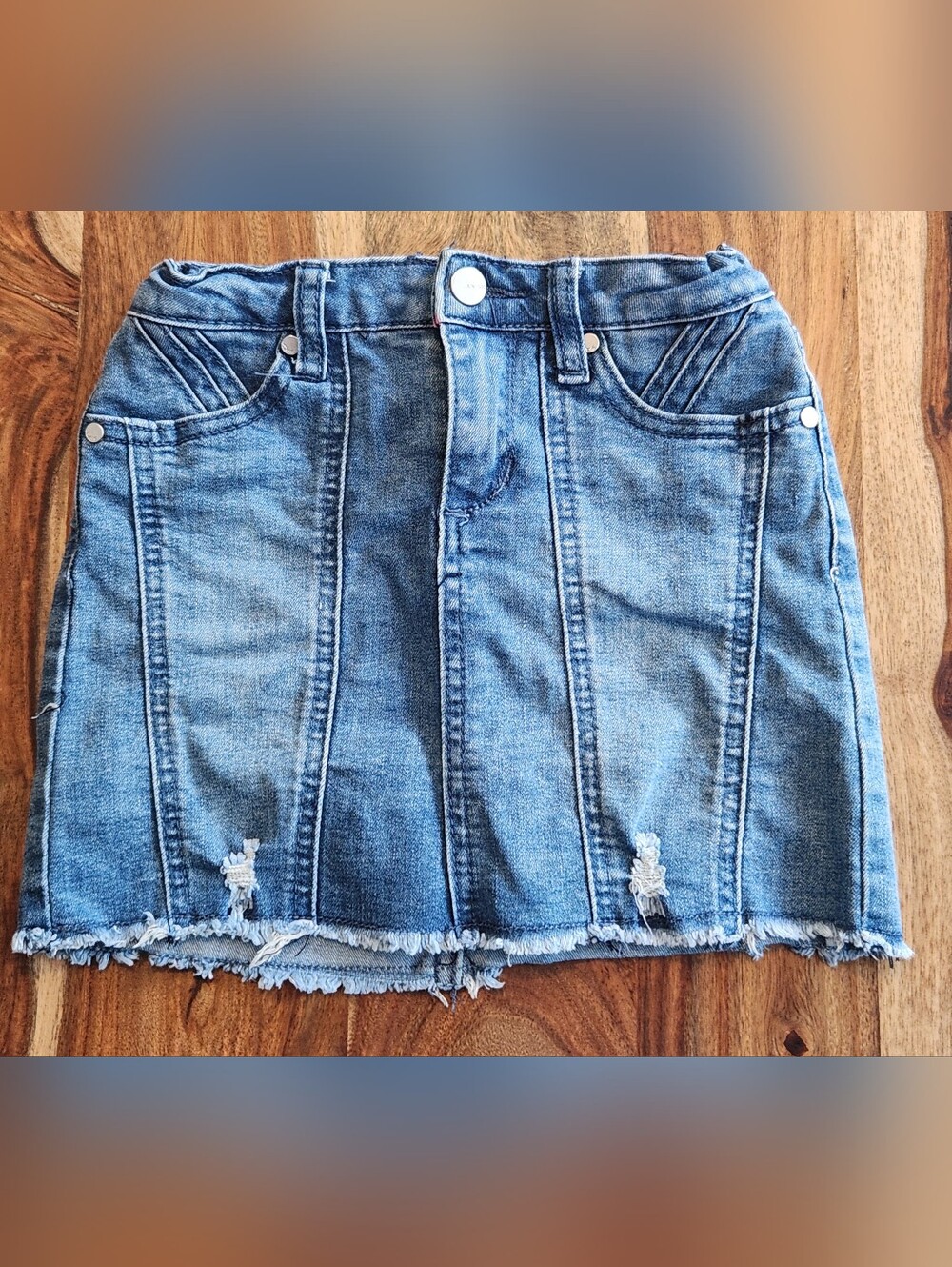 Joe's Jeans The Motto Frayed Hem distressed Denim Skirt